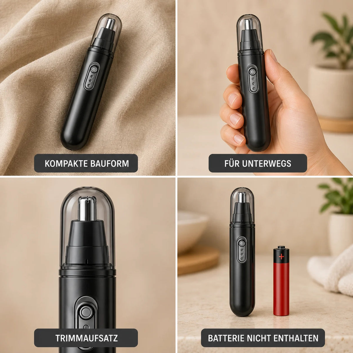 Waterproof Nose and Ear Hair Trimmer