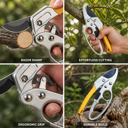 SK5 Steel Energy-Saving Ratchet Garden Pruner (Ergonomic Non-Slip Handle)