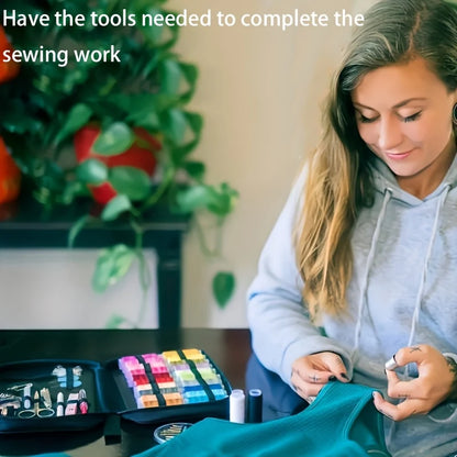 100-piece sewing kit in a case