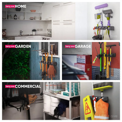 Wall-mounted broom holder