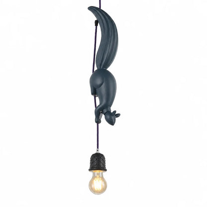 Art Deco Squirrel and Pinecone Pendant Light (114 cm Suspension)