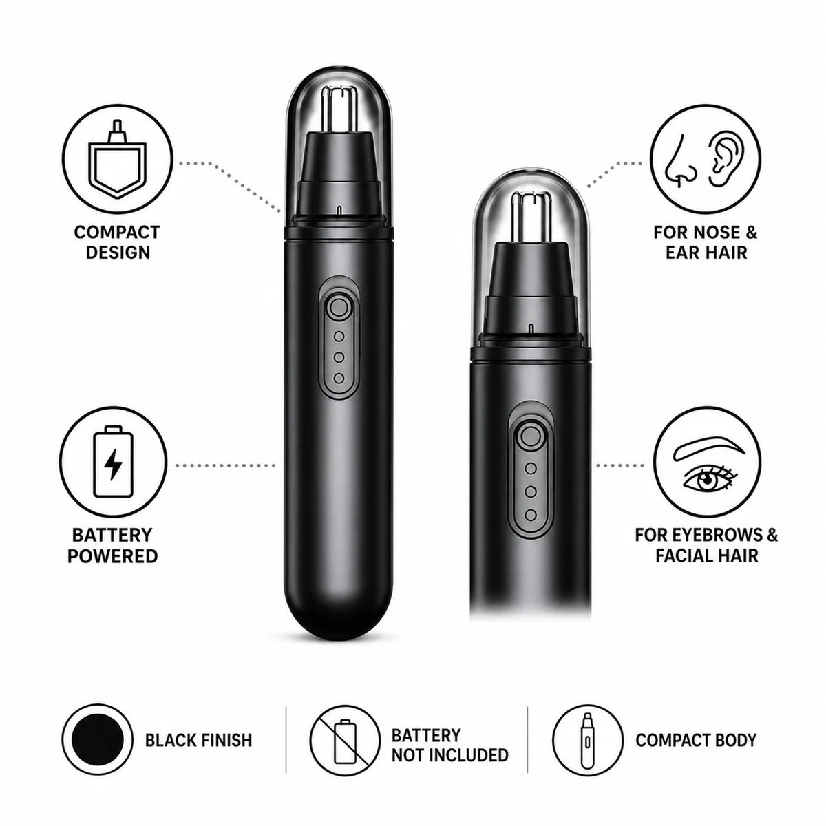 Waterproof Nose and Ear Hair Trimmer