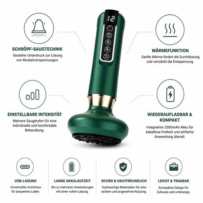 Rechargeable Handheld Vacuum Cleaner with Heating Function for Cupping Massage