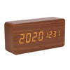 LED Alarm Clock Wood Look with 3 Alarms & Temperature