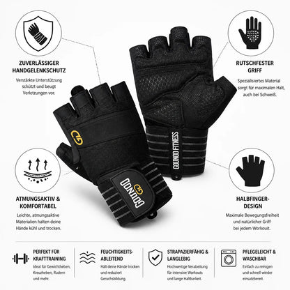 Reinforced Wrist Support & Non-Slip Half-Finger Training Gloves