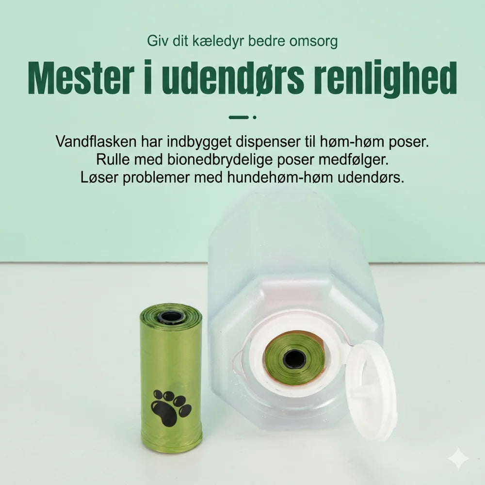 TrailBuddy™ – 3-in-1 Dog Water Bottle with Food Container