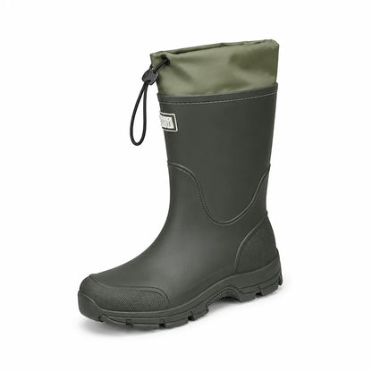 Waterproof Non-Slip Rubber Rain Boots for Women, Mid-Height