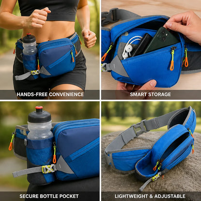 Ultralight Oxford Fabric Waist Pack for Running (with Bottle and Phone Pockets)