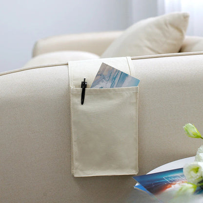 Bed Organizer Cotton-Linen with Multiple Compartments
