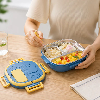 Stainless Steel Bento Box with Compartments (with Cutlery Case)