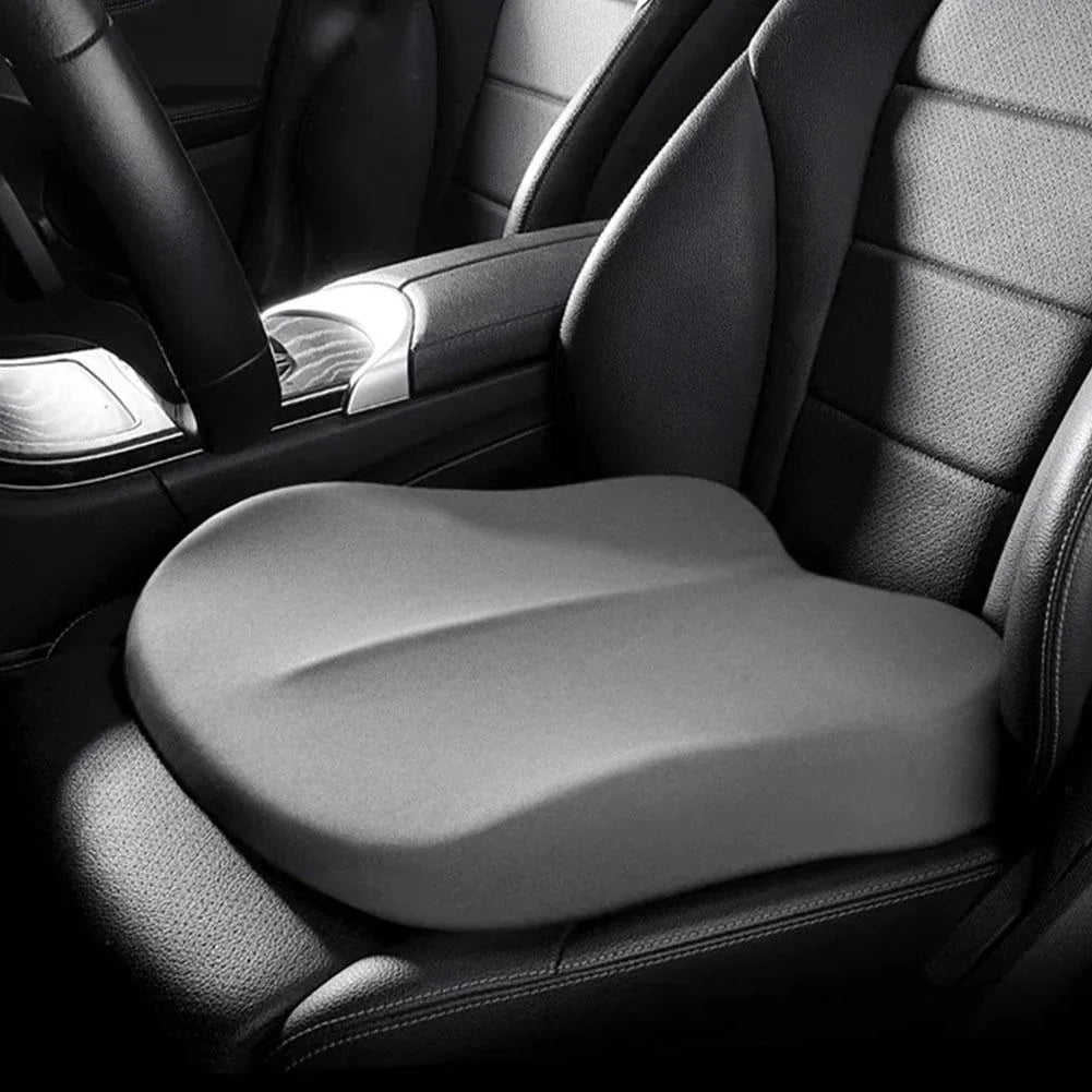 Car seat cushion with wedge shape and memory foam
