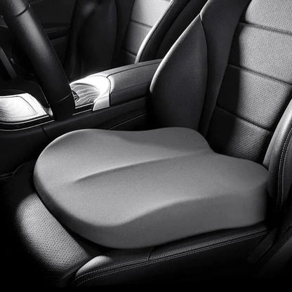 Car seat cushion with wedge shape and memory foam