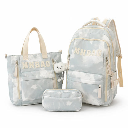 Water-Resistant Padded Strap Travel Backpack Set (3-Piece)