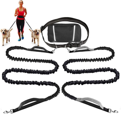 FlowLeash Dog Leash with Shock Absorber & Hip Belt
