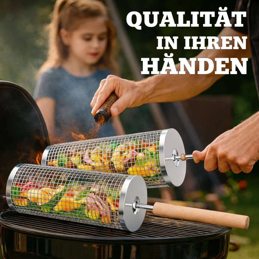 GrillEase™ Rolling Basket — Master the Grill and Enjoy Juicy, Perfectly Cooked Delicacies with Every Turn!