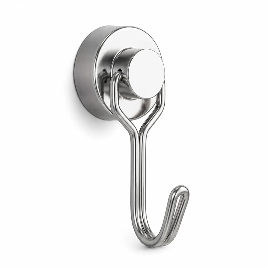 Neodymium 180° Rotatable Magnetic Hooks (Set of 2)