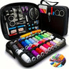 100-piece sewing kit in a case