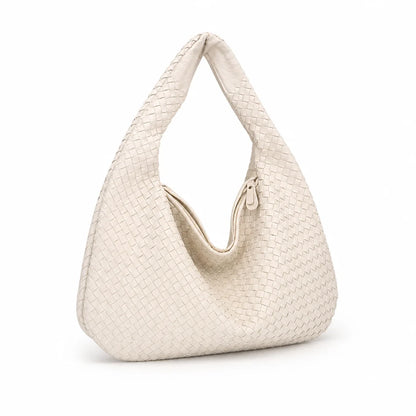 Braided Vegan Leather Laptop Shoulder Bag