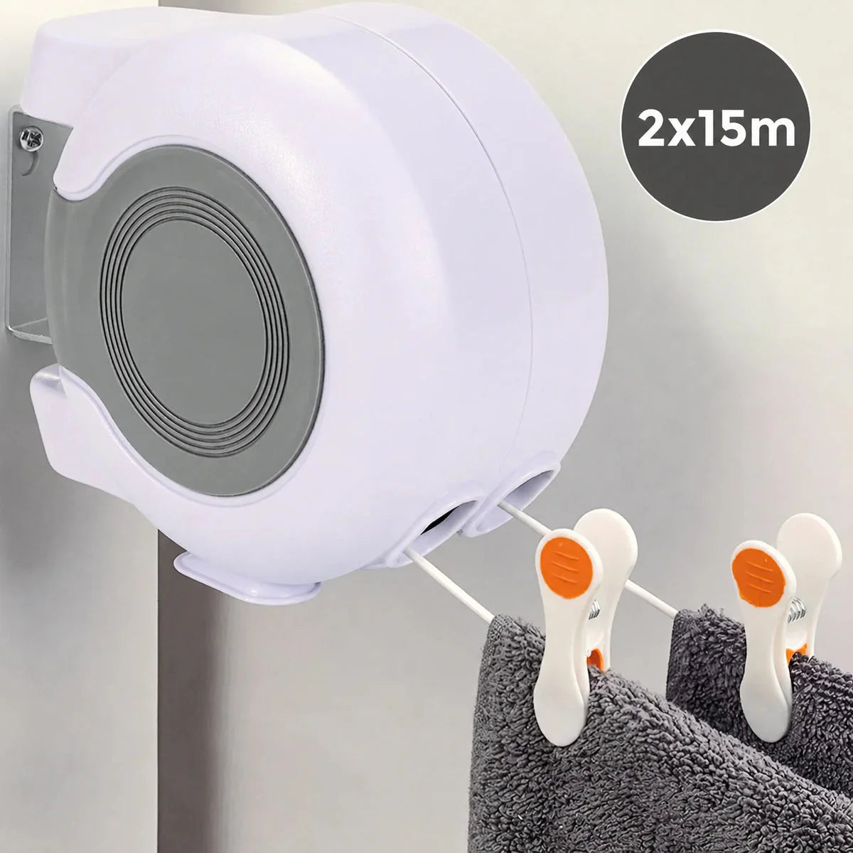 MegaDry™ Retractable Clothesline 2×15 m