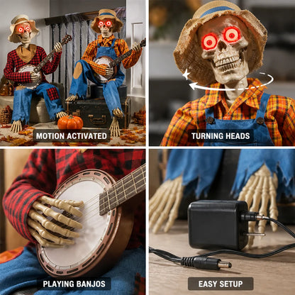 Motion-Controlled Music Skeleton (Glowing Eyes & Rotating Head)