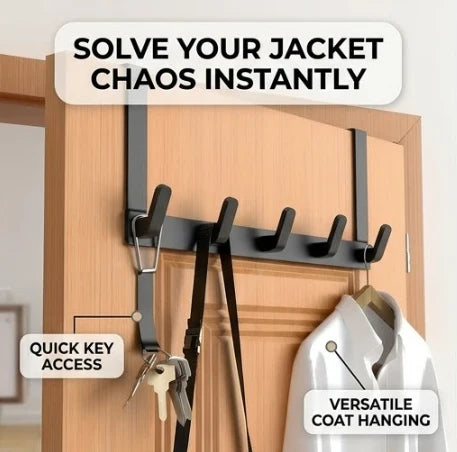 Wall-mounted coat rack 5 hooks stainless steel