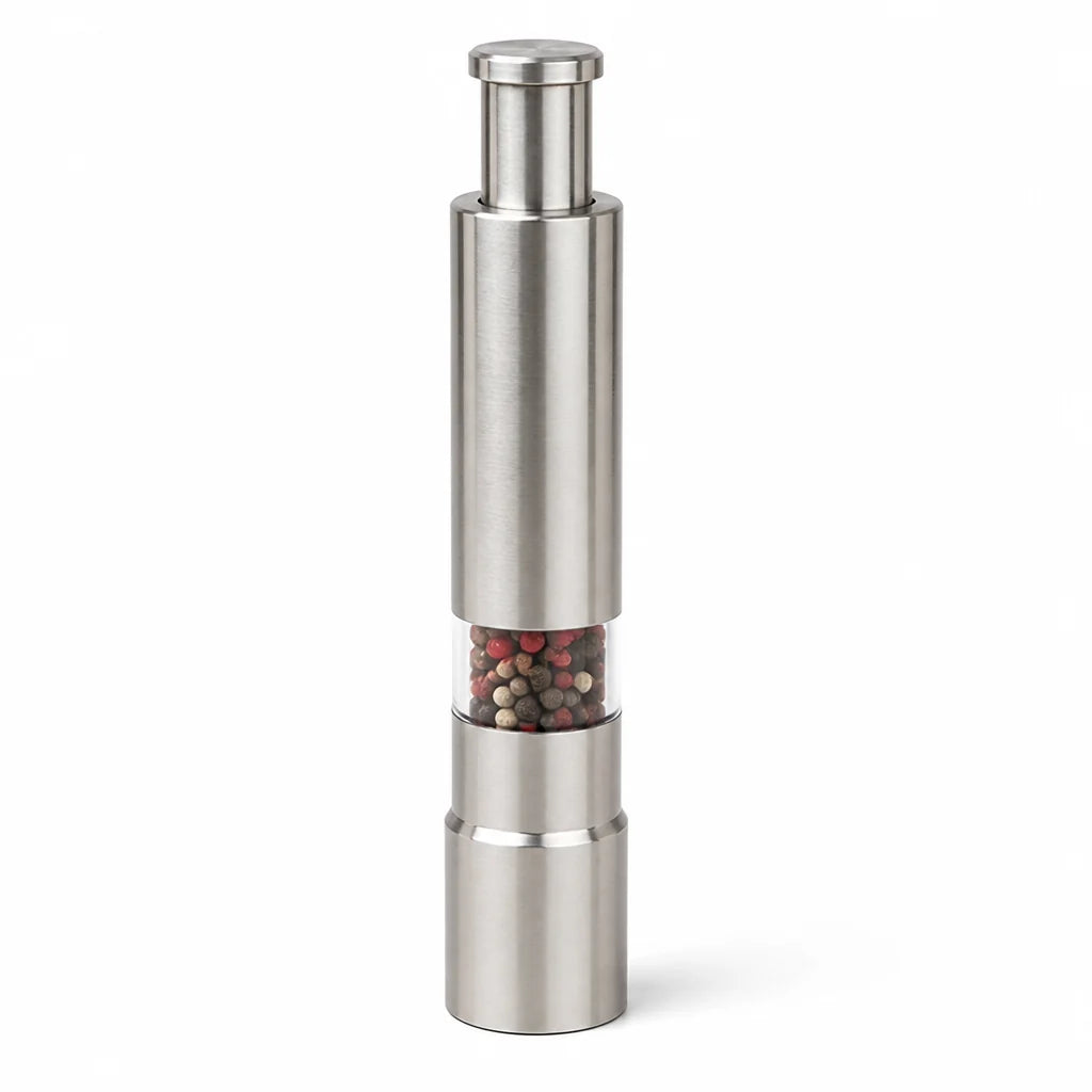 Single-Hand Stainless Steel Salt and Pepper Grinder (Pack of 2)