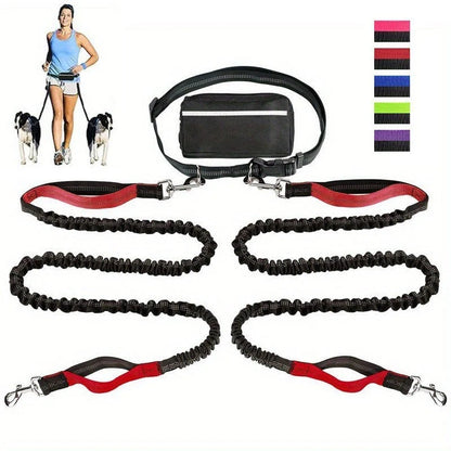 FlowLeash Dog Leash with Shock Absorber & Hip Belt