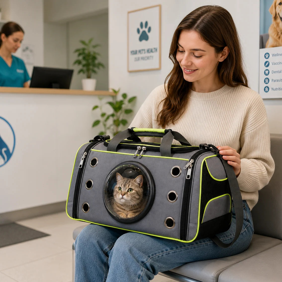Breathable Cat Carrier Bag with Viewing Window