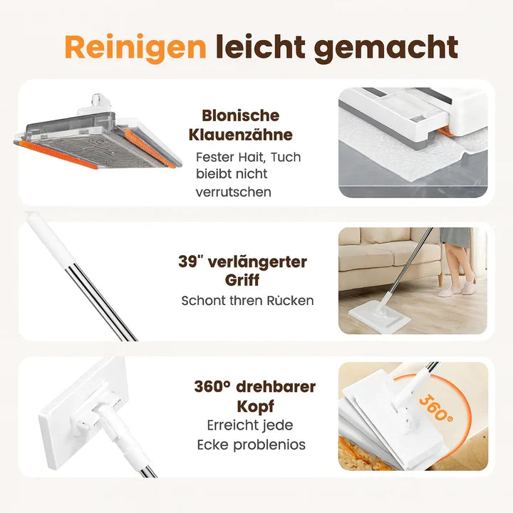 ReachClean Cloth Holder Mop Extendable Hygienic
