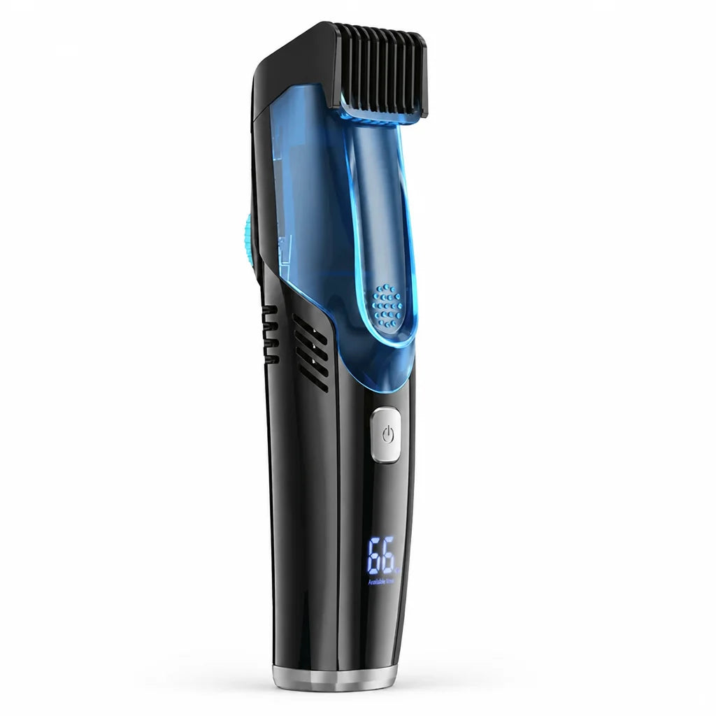 Integrated Vacuum USB-C Rechargeable Beard Trimmer (Adjustable Rotary Knob & 2 Combs)