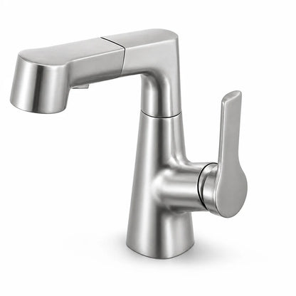 Extendable 360° Rotatable Single-Hole Faucet with Ceramic Valve