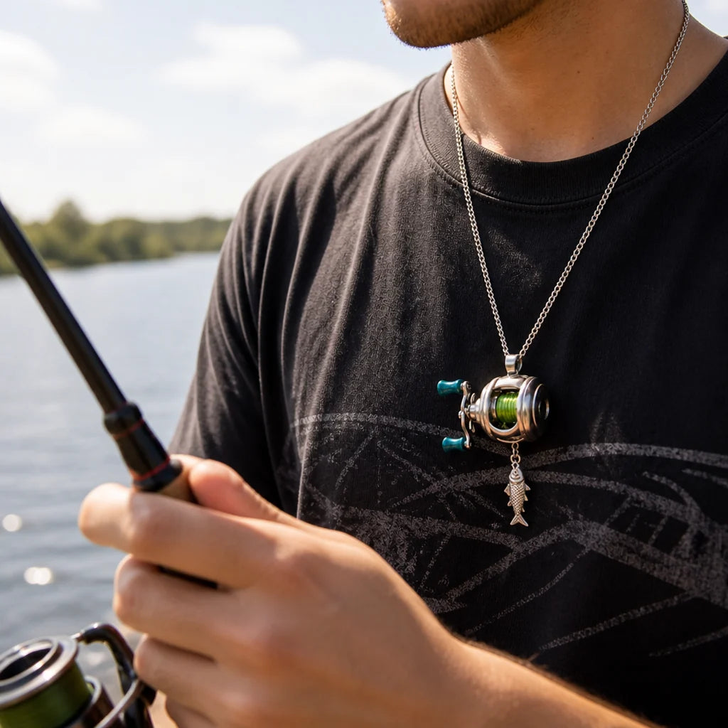 Polished Metal Functional Coil Pendant Necklace