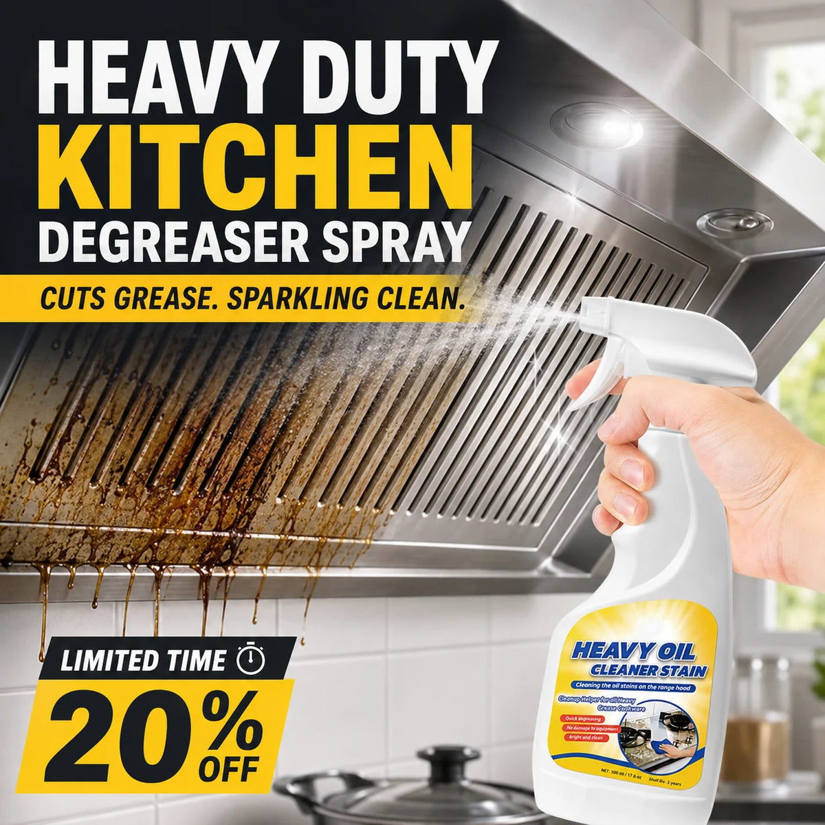 Kitchen Grease Remover Spray for Kitchen Surfaces