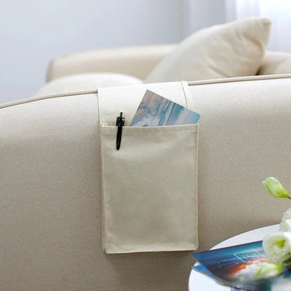 Bed Organizer Cotton-Linen with Multiple Compartments