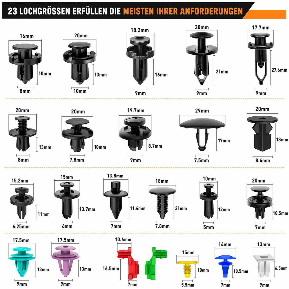 Car Fastening Clips Set 680 Pieces
