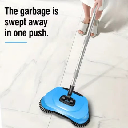 Sweeper with 360° Rotating Brushes and Adjustable Handle
