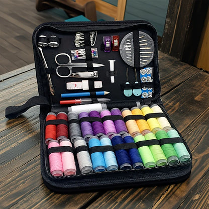 100-piece sewing kit in a case