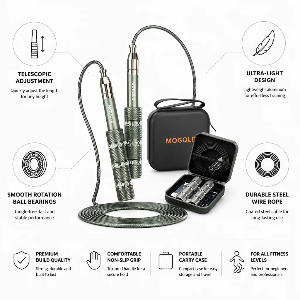 Telescopic Quick-Adjust Ball Bearing Jump Rope