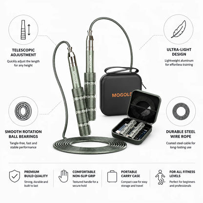 Telescopic Quick-Adjust Ball Bearing Jump Rope
