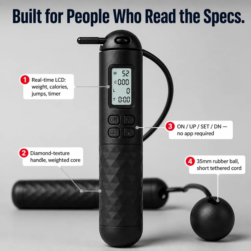 PulseRope Wireless Jump Rope with LCD Display