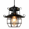 Vintage Industrial Pendant Light with Open Metal Cage (Adjustable Cable)