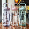 2L Sports Bottle with Straw and Time Markings