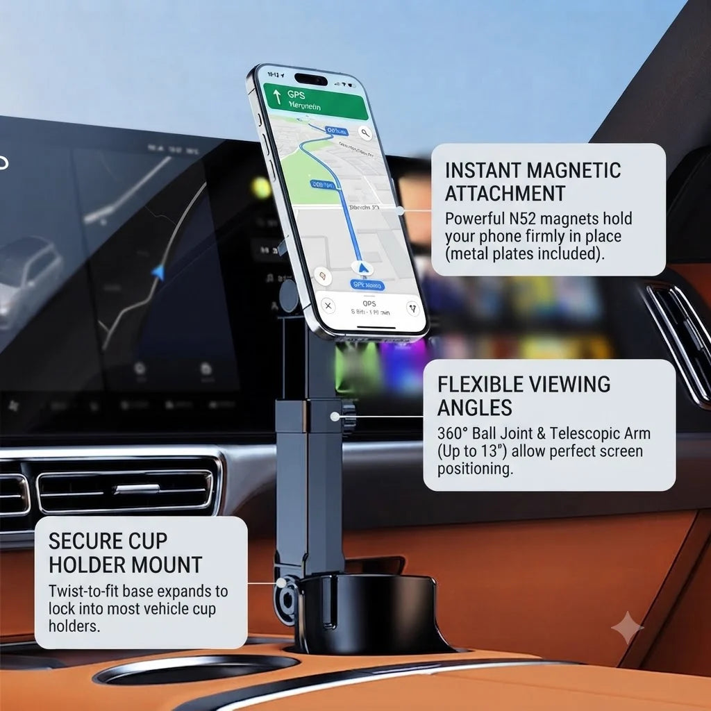 Car Drink Holder Phone Holder 360° Adjustable