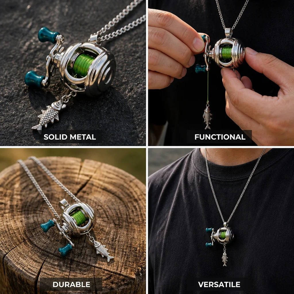 Polished Metal Functional Coil Pendant Necklace