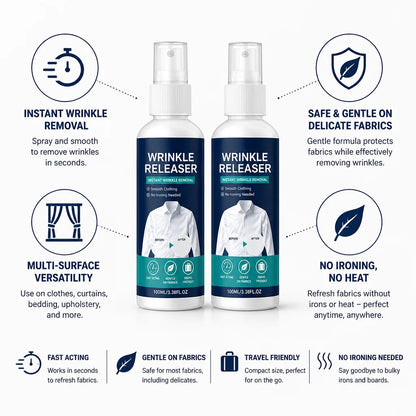 Instant Gentle Fabric Wrinkle Removal Spray (2 x 100 ml)