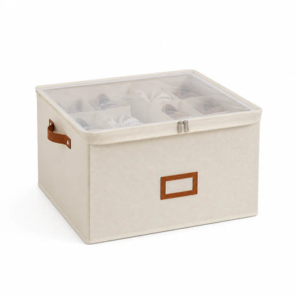 Compartmentalized, space-saving shoe organizer box (36×36×30 cm)