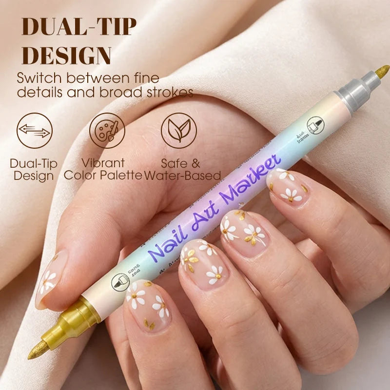 Nail Art Marker Set with Dual Tip