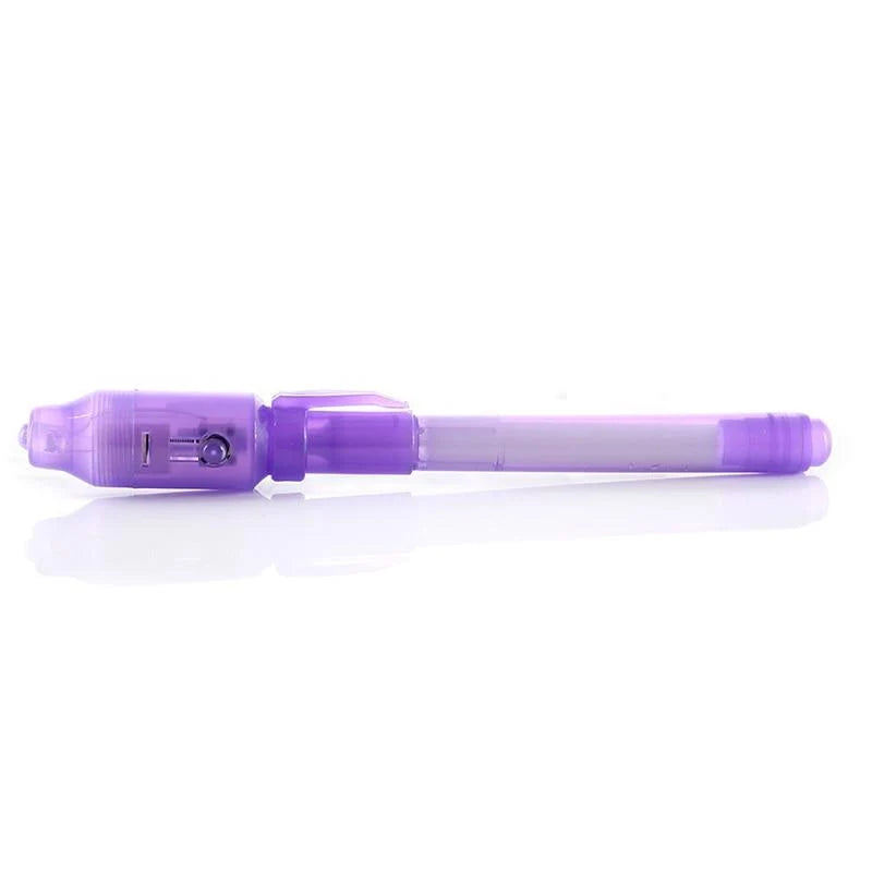 UV blacklight pen with invisible ink