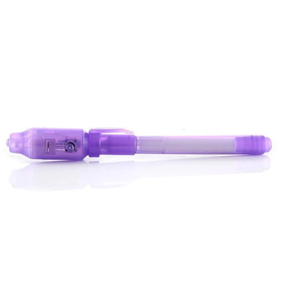 UV blacklight pen with invisible ink
