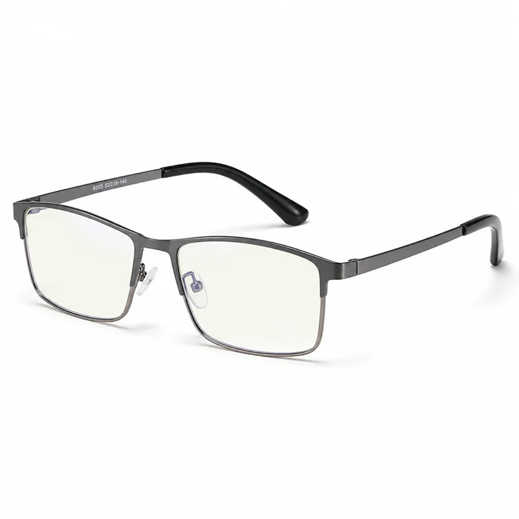 Anti-Blue Light Metal Half-Rim Reading Glasses (Available +1.0–+4.0)